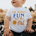 Einzigartig One Watercolor Boho Baby T-shirt<br><div class="desc">Schöne Aquarellsonne und Regenbogen - Ein Baby-T - Shirt</div>