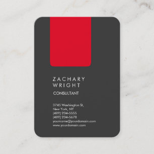 Einzigartig Professionell Grau Rot Modern Elegant Visitenkarte