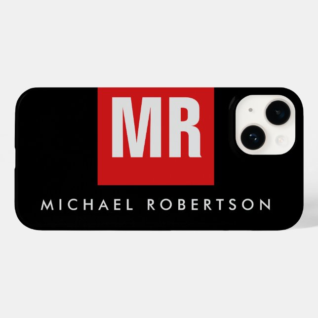 Einzigartig Schwarz-Monogramm Case-Mate iPhone 14 Hülle (Rückseite (Horizontal))