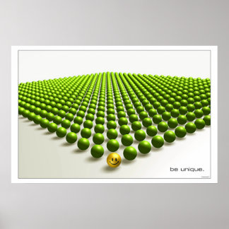 Einzigartig sein (grün) poster