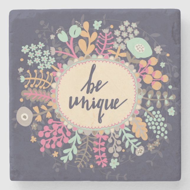 Einzigartig sein steinuntersetzer (Vorderseite)