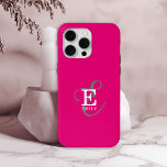 Einzigartig Stilvolle Monogramm Typografie Hot Pin Case-Mate iPhone Hülle<br><div class="desc">Einfach und fett mit Farbe, diese trendige iPhone-Hülle hat eine Darstellung Ihres Namens und Monogramms mit klassischen Serifen und eine verziertere Skripttypografie in einer ausgewogenen Symmetrie. Die drei Elemente verschmelzen mit einer ausgeklügelten Harmonie und kreieren Ihr eigenes Markenlogo. Hier mit einem beliebten heißen rosa Hintergrund mit Monogrammelementen in weiß und...</div>