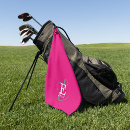 Einzigartig Stilvolle Monogramm Typografie Hot Pin Golfhandtuch