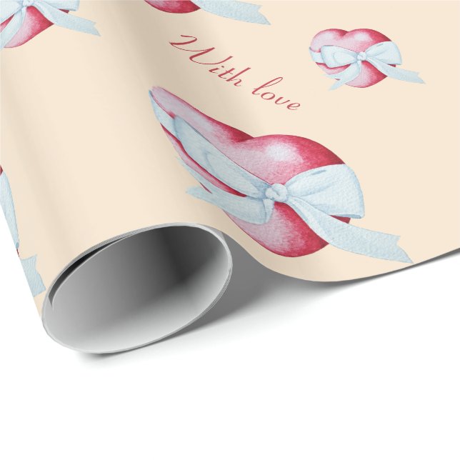 einzigartig und ungewöhnlich rotes Herz romantisch Geschenkpapier (Rolleneckpunkt)