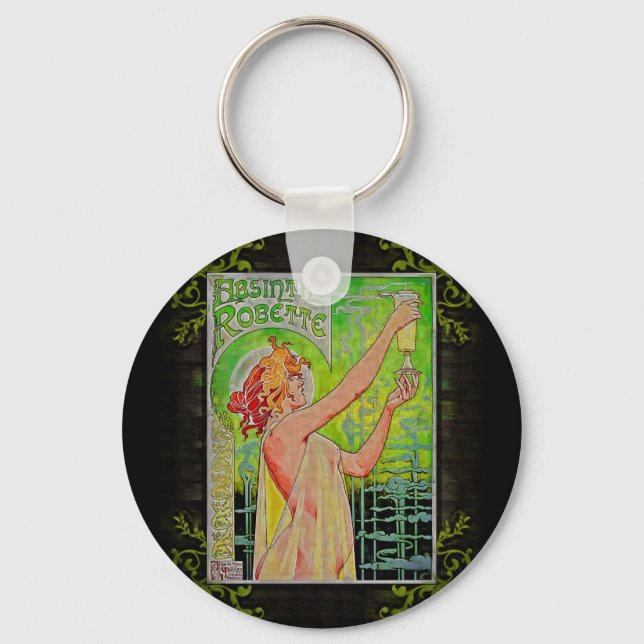 Einzigartig Vintage Absinthe Green Fairy Schlüsselanhänger (Vorderseite)
