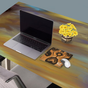 Einzigartige Abstrakt-braune Marmorflüssige Mousep Mousepad