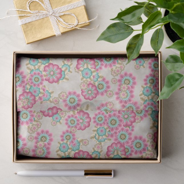 Einzigartige Abstrakte japanische Blume Art Patter Seidenpapier (Geschenk)