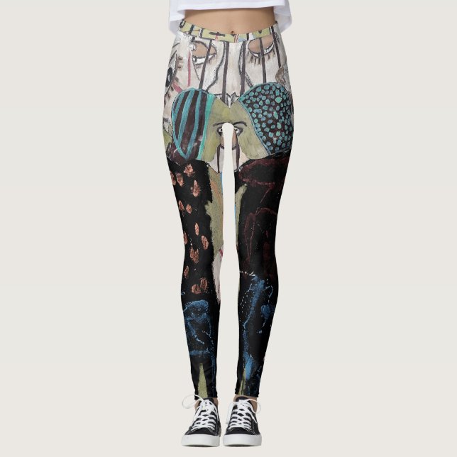 Einzigartige abstrakte Leggings (Vorderseite)