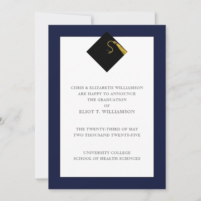 Einzigartige Ankündigung von Abschlüssen (Vorderseite)