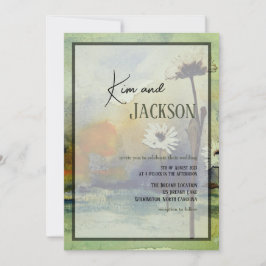 Einzigartige Art Blume Hochzeit Einladung