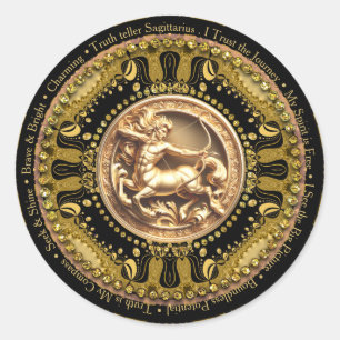 Einzigartige Astrologie Schütze Zodiac Affirmation Runder Aufkleber