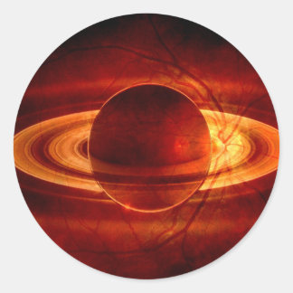 Einzigartige Aussicht auf Saturn Runder Aufkleber