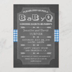 Einzigartige BaByQ-Einladung für eine Babydusche Einladung