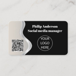 Einzigartige, benutzerdefinierte Qr-Code-Black Bus Visitenkarte