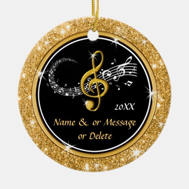 Einzigartige Black Gold Musik Weihnachtsschmuck (Vorne)