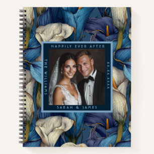 Einzigartige Blaue Calla-Lilien Ästhetische Grünpf Notizbuch