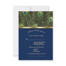 Einzigartige blaue Gold Pfauenfeathers Wedding