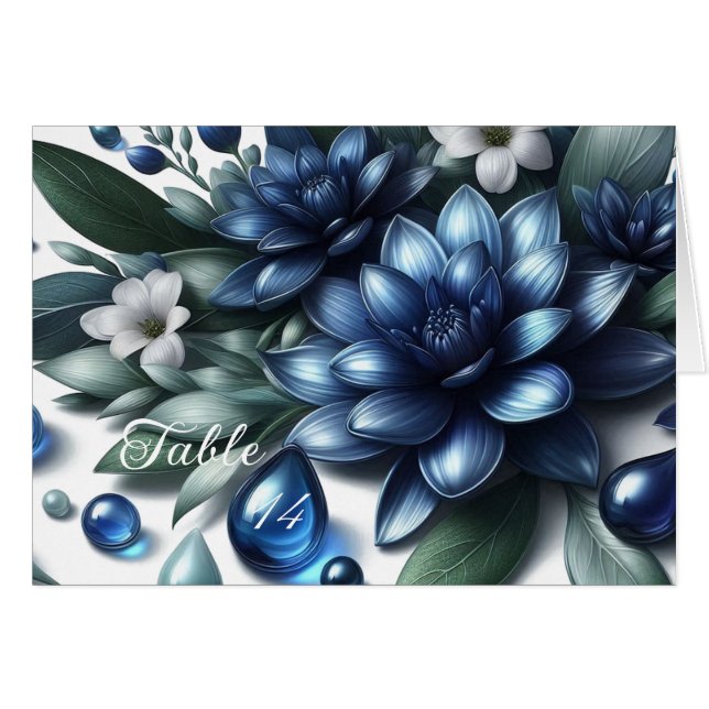 Einzigartige Blue Paint Hydrangea Tischplatine (Vorderseite (Horizontal))