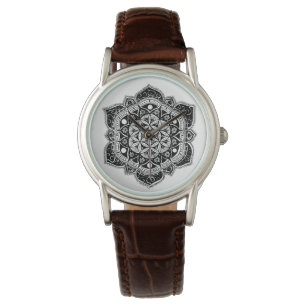 Einzigartige Blume des Lebens Mandala Watch Armbanduhr