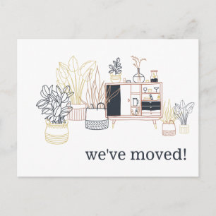 Einzigartige Boho-Zimmerpflanzen Wir sind umgezoge Postkarte