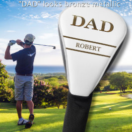 Einzigartige Bronze Metallic Look VATER Name Braun Golf Headcover