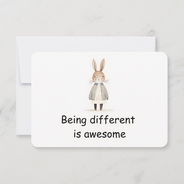 Einzigartige Bunny Woodland Animal Affirmation Car Einladung (Vorderseite)