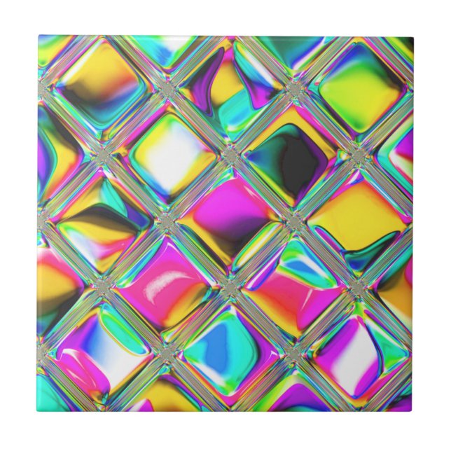 Einzigartige bunte Keramik-Fliese Fliese (Vorderseite)