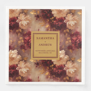 Einzigartige Burgundy Gold Boho Wedding Cloud Napk Serviette