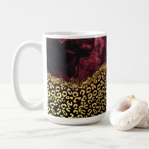 Einzigartige Burgundy Leopard Spots Kaffeetasse