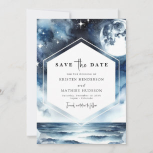 Einzigartige Chic Moonlit Hochzeit Save The Date