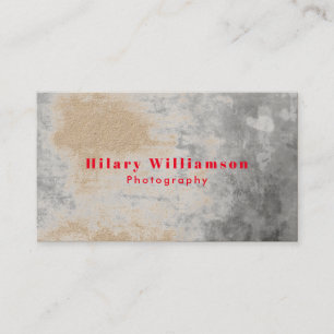 Einzigartige Coole Grunge Kraft Gray Red Fotografy Visitenkarte