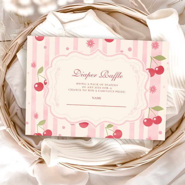 Einzigartige Coquette Cherry auf Top Baby Diapper  Begleitkarte (Von Creator hochgeladen)
