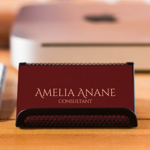 Einzigartige Dark Red Burgundy Script Business Car