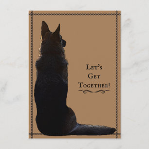 Einzigartige Deutsche Schäferhund-Silhouette Einladung
