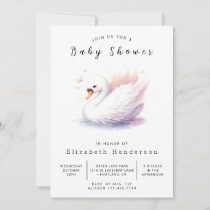 Einzigartige Digital Swan Baby Dusche Einladung