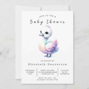 Einzigartige Digital Swan Baby Dusche Einladung