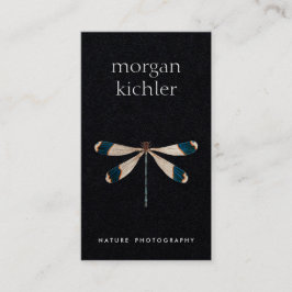 Einzigartige Dragonfly Natur Beruflich Schwarz Visitenkarte