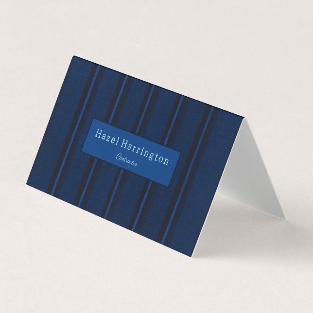 Einzigartige dunkelblaue QR-Code-Falten Business C Visitenkarten (Vorderseite)
