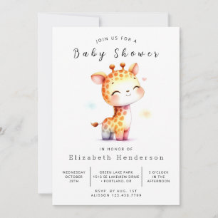 Einzigartige Editable Giraffe Kinderdusche Einladung