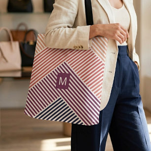 Einzigartige einfache Diagonal Stripes Art Muster Tasche