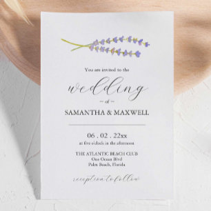 Einzigartige Einladung für Hochzeiten Lavender