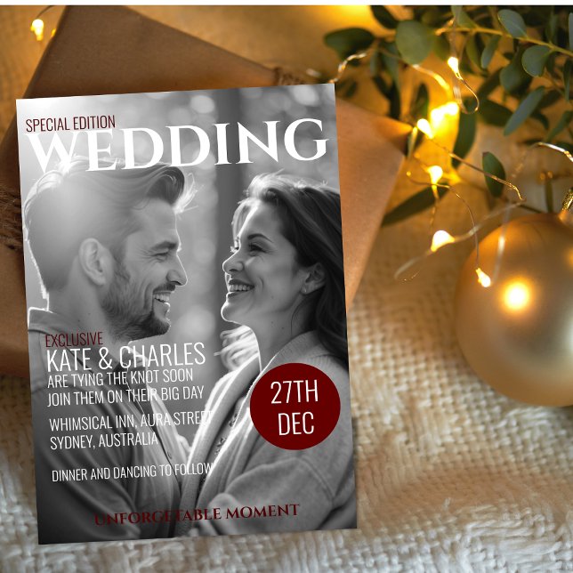 Einzigartige Einladung zum Hochzeitsfeiern im Stil (Von Creator hochgeladen)