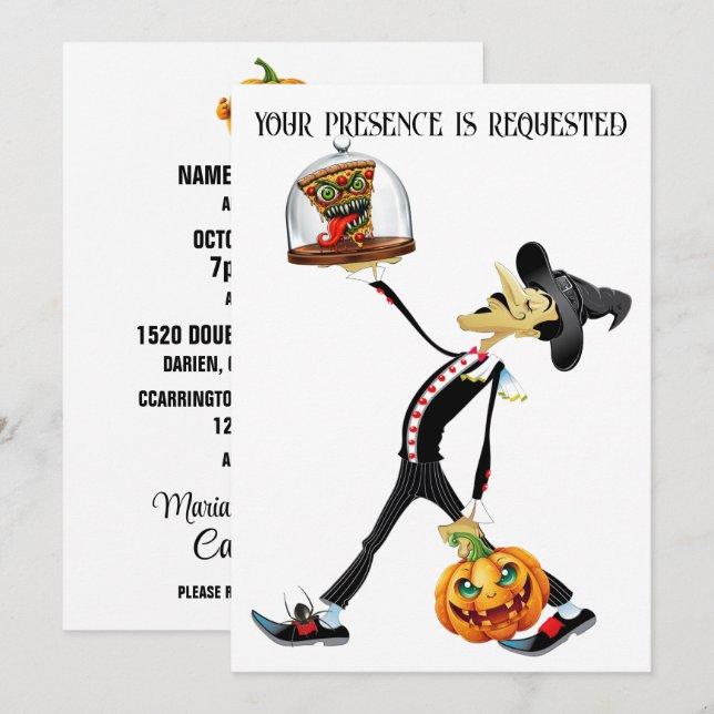 Einzigartige Einladung zur Ansammlung Halloween (Vorne/Hinten)