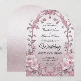 Einzigartige Einladung zur Hochzeit in Rosa
