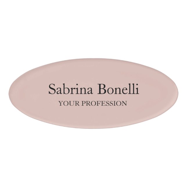 Einzigartige Elegante Schlichte, einfache Rose Gol Namenschild (Vorderseite)