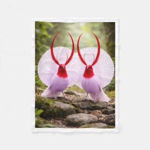 Einzigartige exotische Vögel mit rosa Federn Fleec Fleecedecke