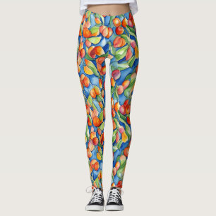 Einzigartige farbenfrohe Aprikosen Leggings