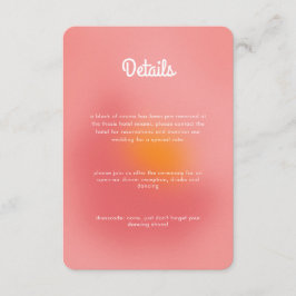 Einzigartige farbenfrohe Gradient Ombre Rosa Orang Begleitkarte