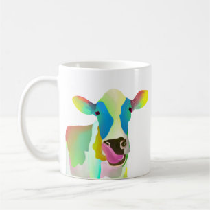 Einzigartige farbenfrohe Kuh Kaffeetasse