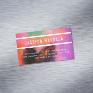 Einzigartige farbenfrohe Pastellfarben  Magnetische Visitenkarte